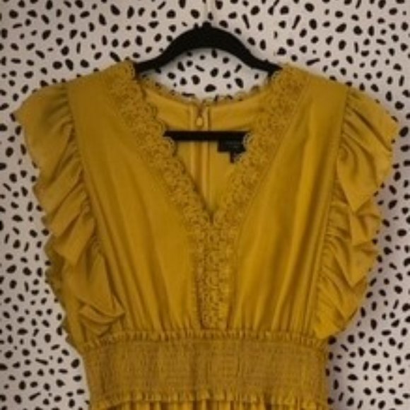 Women’s NWT Tahari ASL Ruffle & Lace Tiered Midi Dress - Size 12 - Picture 1 of 7